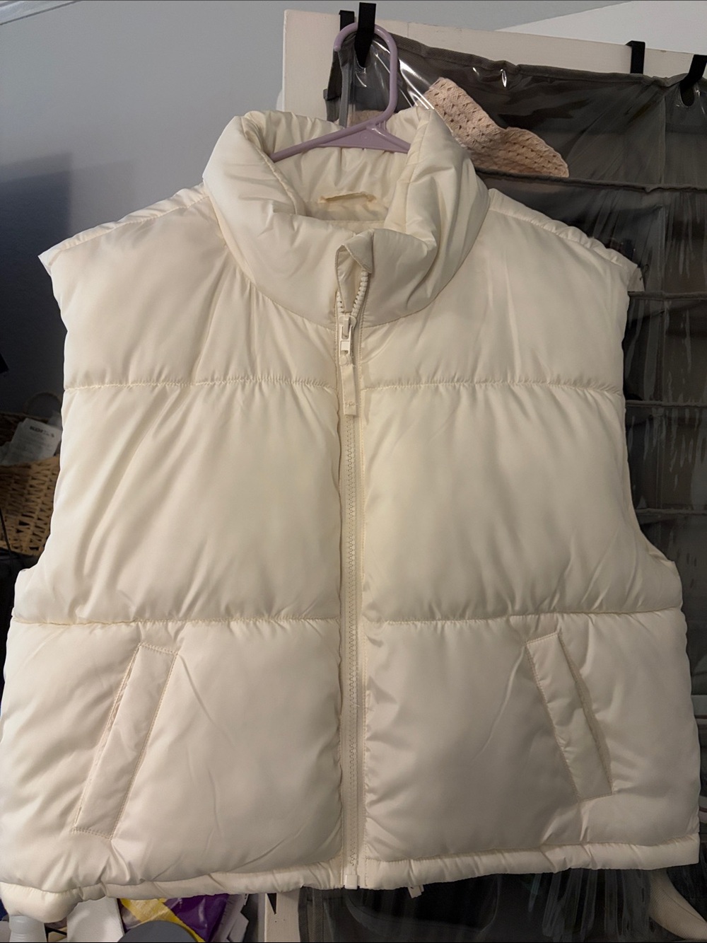 Aeropostale Cream Puffer Vest